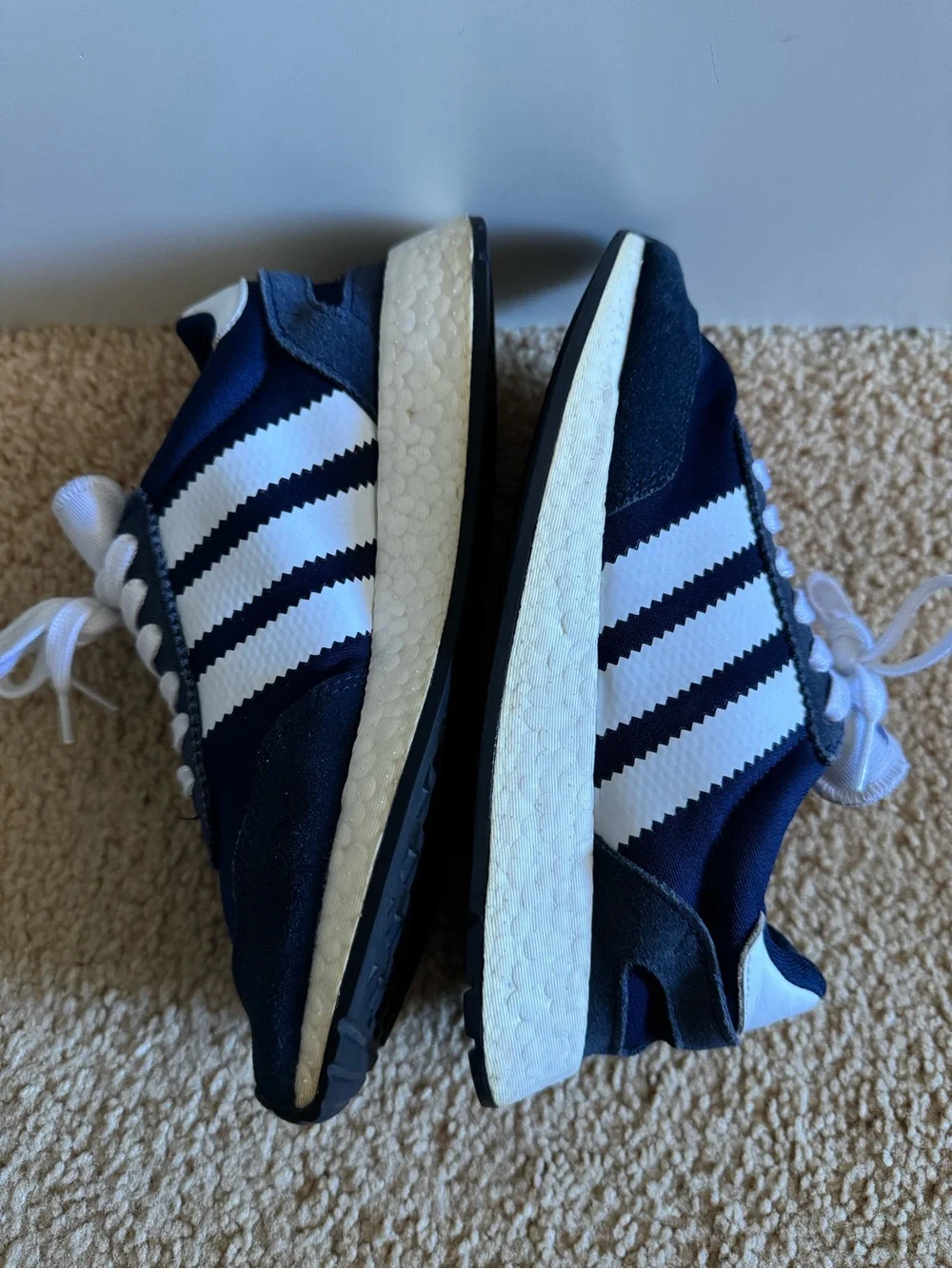 adidas Navy and White Retro Runner Sneakers